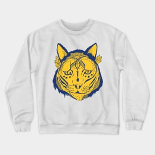 Navy Gold Mystical Tribal Cat Crewneck Sweatshirt